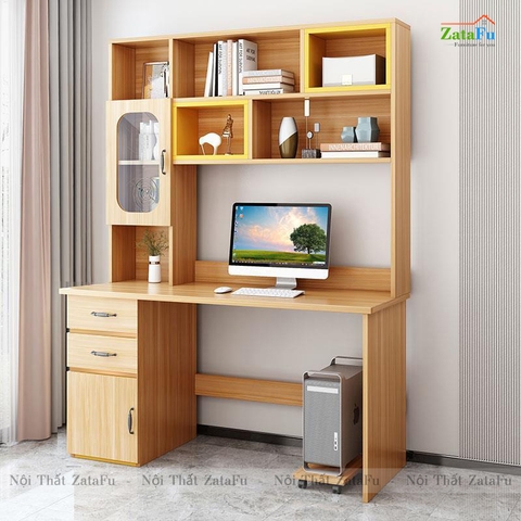 Bàn học bàn làm việc liền kệ nhiều màu BLV-59