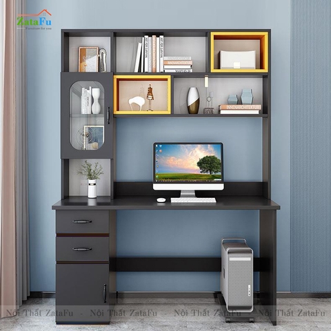 Bàn học bàn làm việc liền kệ nhiều màu BLV-59
