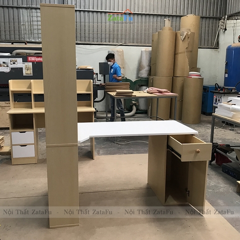 Bàn làm việc kèm kệ sách cao cấp BLV-31