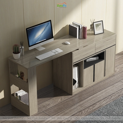 Bàn Làm Việc Gỗ Xếp Gọn Kèm Tủ Hồ Sơ Tùy Chỉnh BLV-159 ZataFu
