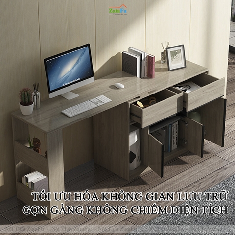 Bàn Làm Việc Gỗ Xếp Gọn Kèm Tủ Hồ Sơ Tùy Chỉnh BLV-159 ZataFu