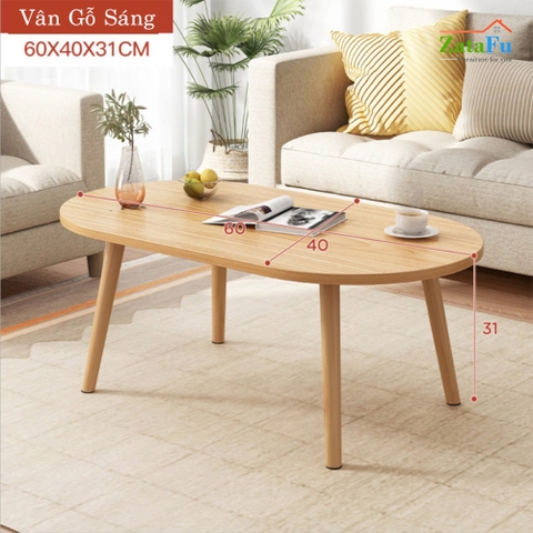 Bàn trà hình trứng chân gỗ ngồi bệt BSF-06
