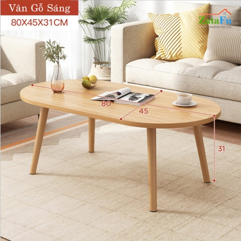 Bàn trà hình trứng chân gỗ ngồi bệt BSF-06