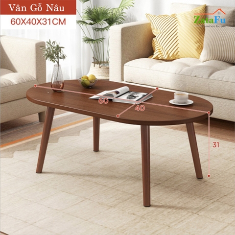 Bàn trà hình trứng chân gỗ ngồi bệt BSF-06