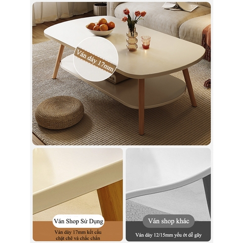 Bàn Trà SoFa Phòng Khách 2 Tầng Thiết Kế Hiện Đại Phong Cách Bắc Âu Gỗ MDF BSF-34 ZataFu
