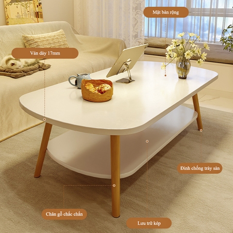 Bàn Trà SoFa Phòng Khách 2 Tầng Thiết Kế Hiện Đại Phong Cách Bắc Âu Gỗ MDF BSF-34 ZataFu