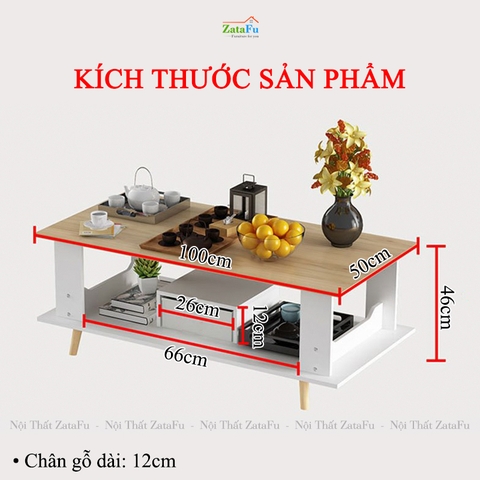 Bàn Trà Sofa Phòng Khách Thiết Kế Đơn Giản Gỗ MDF BSF-37 ZataFu