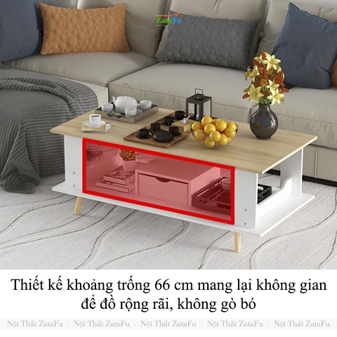 Bàn Trà Sofa Phòng Khách Thiết Kế Đơn Giản Gỗ MDF BSF-37 ZataFu