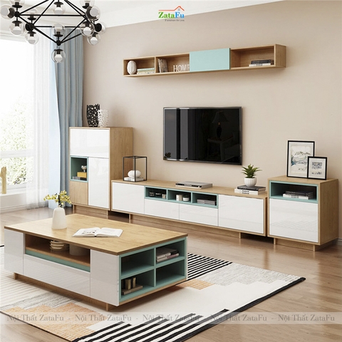 Bàn Trà Sofa Phòng Khách Hiện Đại Gỗ MDF Xanh Chống Ẩm BSF-38 ZataFu