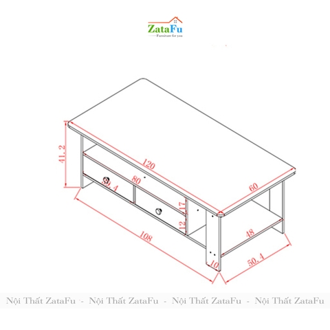 Bàn sofa giá rẻ thiết kế 4 ngăn kéo BSF-18