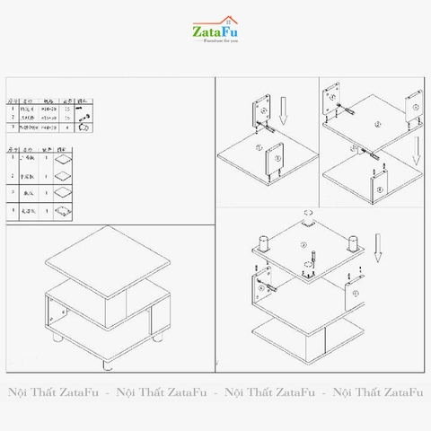 Bàn sofa bàn để đầu giường chân inox BSF-10
