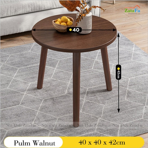 Bàn trà tròn chân gỗ BSF-05