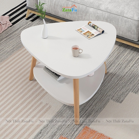 Bàn trà sofa hình tam giác chân gỗ BSF-20