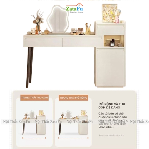 Bàn Trang Điểm Chân Gỗ Tự Nhiên Có Thể Tùy Chỉnh Kích Thước BTD-36 ZataFu