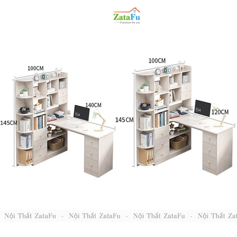 Bàn làm việc, bàn vi tính đi liền kệ sách BLV-52