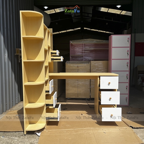 Bàn làm việc, bàn vi tính đi liền kệ sách BLV-52