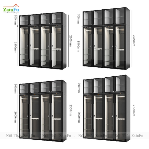 Tủ quần áo buồng kính 2 tầng hiện đại TQA-38