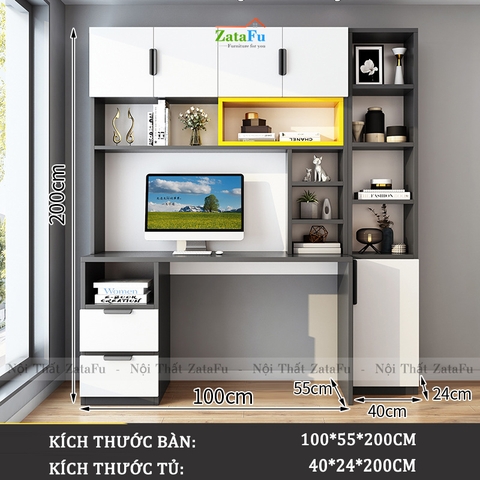 Bàn làm việc tủ trang trí kết hợp hoặc tách rời BLV-54
