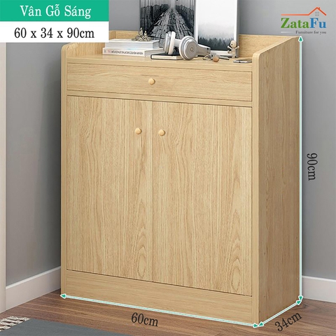 Tủ đựng giày đa năng thiết kế 2 cánh và 1 ngăn kéo