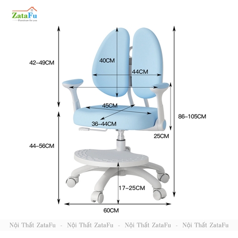 Ghế học sinh chống gù tăng chỉnh chiều cao RA-2