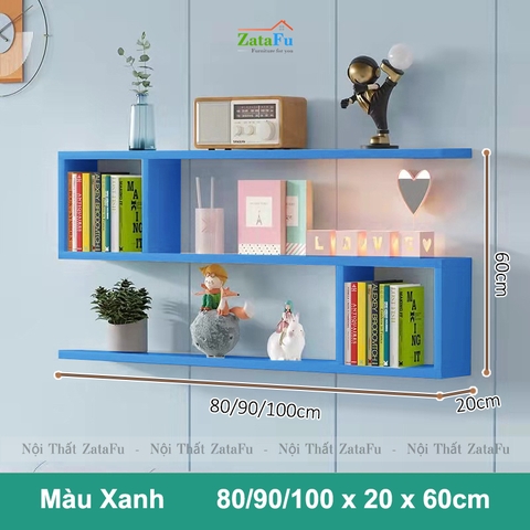 Giá sách treo tường thiết kế hình ziczac ấn tượng KTT-112