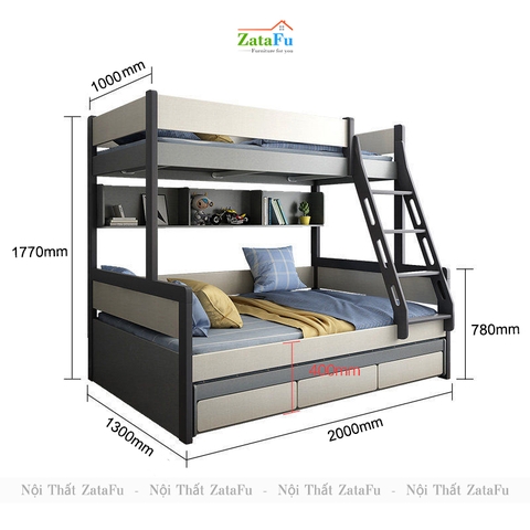 Giường ngủ 2 tầng tích hợp nhiều tiện nghi cho bé GG-32