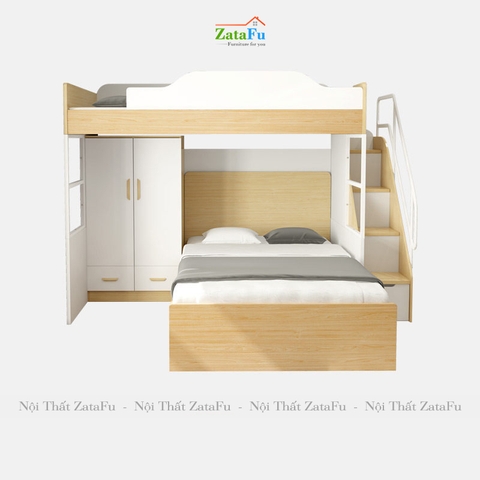 Giường tầng 2-3 người hiện đại kèm tủ kệ trang trí GG-09