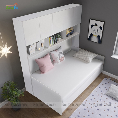 Giường ngủ phối hợp kệ sách, tủ quần áo phòng ngủ GG-21