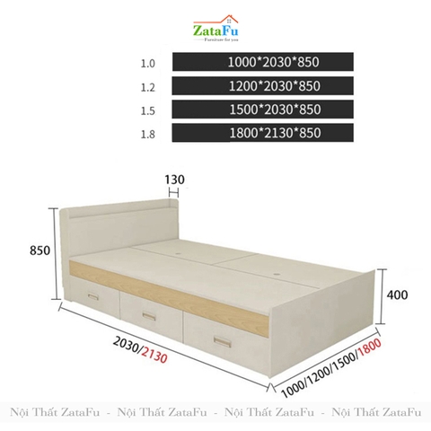 Giường ngủ kết hợp ngăn kéo thiết kế đơn giản GG-20