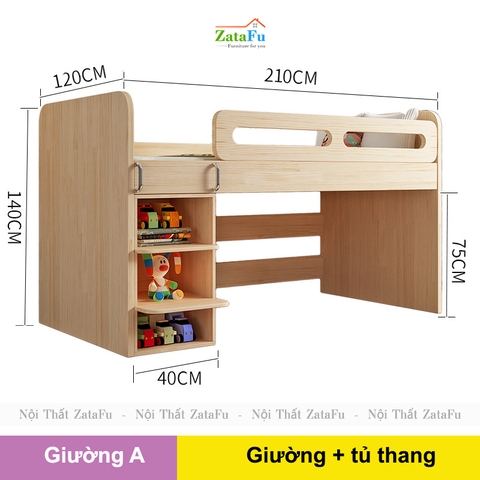 Giường ngủ đa năng kết hợp modul nội thất hiện đại cho bé GG-42