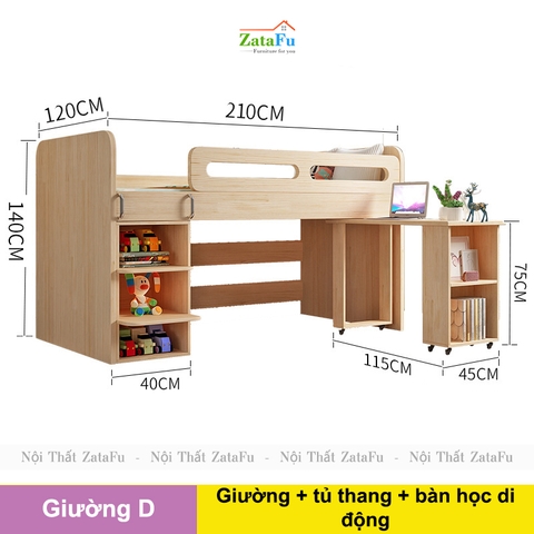 Giường ngủ đa năng kết hợp modul nội thất hiện đại cho bé GG-42
