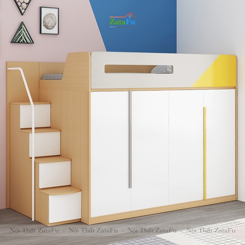 Giường tầng cho bé có tủ quần áo GG-06