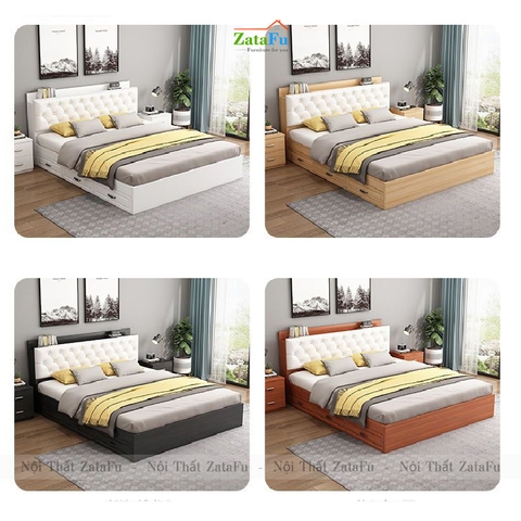 Giường ngủ kết hợp kệ trưng bày đầu giường GG-22