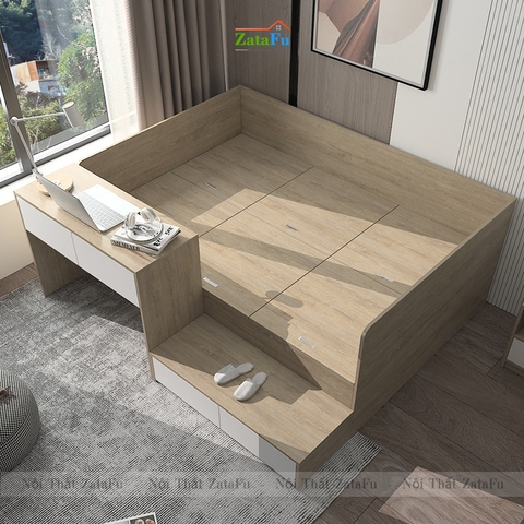 Giường gỗ kết hợp sáng tạo cho phòng ngủ hiện đại GG-33