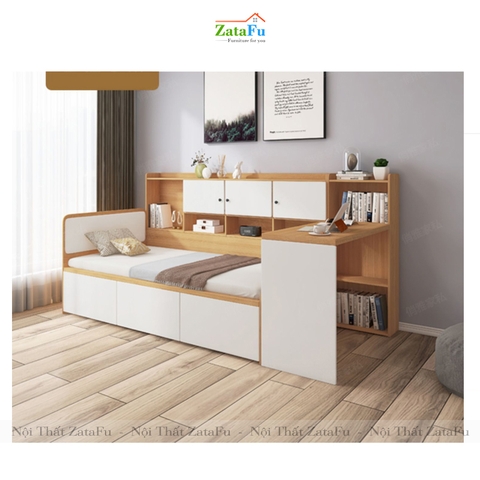 Giường ngủ tích hợp kệ sách trang trí và bàn làm việc GG-14