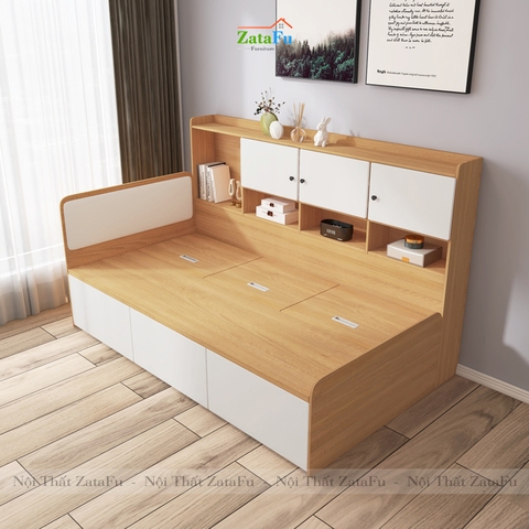 Giường ngủ tích hợp kệ sách trang trí và bàn làm việc GG-14