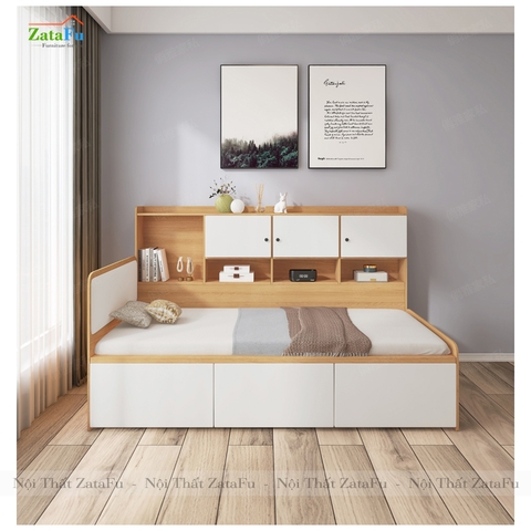 Giường ngủ tích hợp kệ sách trang trí và bàn làm việc GG-14