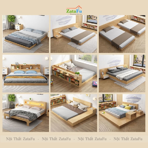 Giường ngủ gỗ đơn giản đa năng phong cách Nhật Bản GG-38