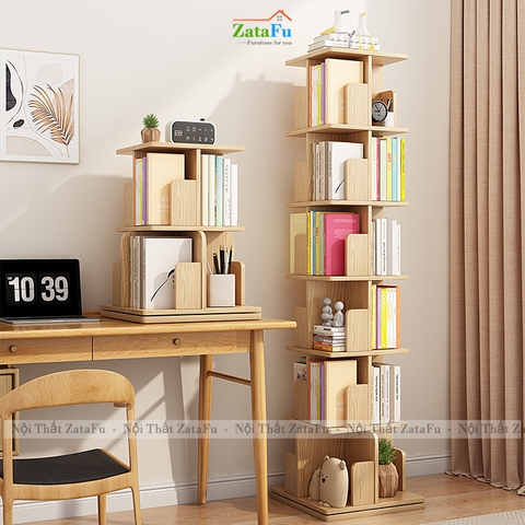 Kệ Đựng Sách Xoay 360 Độ Kệ Gỗ Trang Trí Sách Vở Kệ Xoay Cho Bé KTT-143 ZataFu