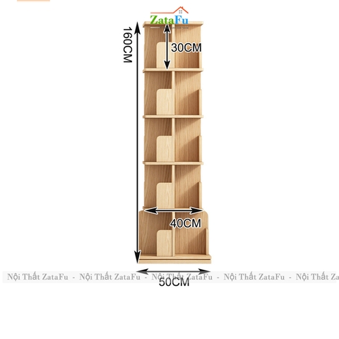 Kệ Đựng Sách Xoay 360 Độ Kệ Gỗ Trang Trí Sách Vở Kệ Xoay Cho Bé KTT-143 ZataFu