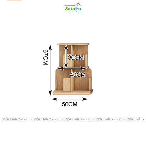 Kệ Đựng Sách Xoay 360 Độ Kệ Gỗ Trang Trí Sách Vở Kệ Xoay Cho Bé KTT-143 ZataFu
