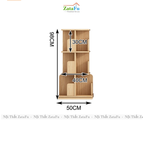 Kệ Đựng Sách Xoay 360 Độ Kệ Gỗ Trang Trí Sách Vở Kệ Xoay Cho Bé KTT-143 ZataFu