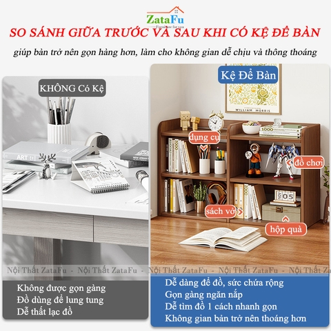 Kệ Để Bàn Kệ Gỗ Thiết Kế Đơn Giản Gon Gàng Làm Từ Gỗ MDF KTT-146 ZataFu