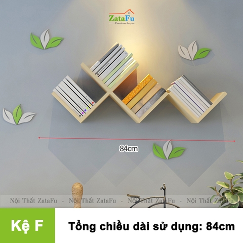Kệ gỗ treo tường kệ sách decor đa dạng phân loại độc đáo KTT-107