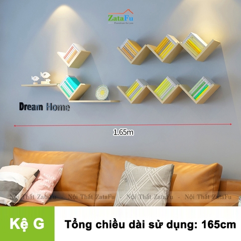 Kệ gỗ treo tường kệ sách decor đa dạng phân loại độc đáo KTT-107
