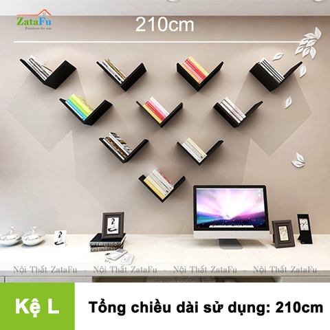 Kệ gỗ treo tường kệ sách decor đa dạng phân loại độc đáo KTT-107