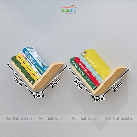 Kệ gỗ treo tường kệ sách decor đa dạng phân loại độc đáo KTT-107