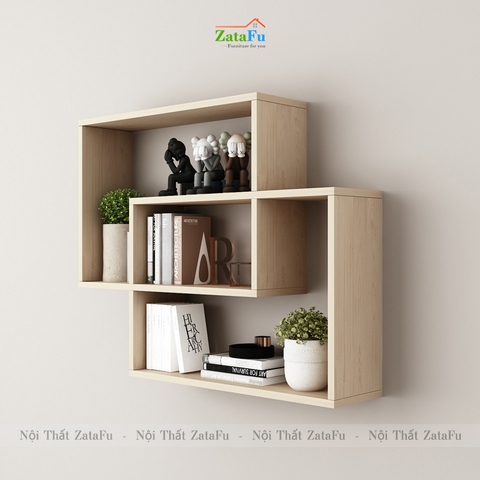 Kệ chữ nhật ghép đôi decor gắn tường phong cách KTT-110