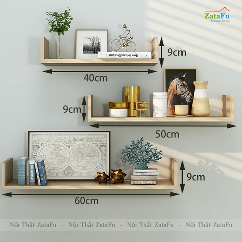 Kệ trang trí treo tường chữ U đa năng nhiều kích thước KTT-93