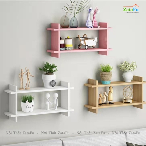 Kệ gỗ mini hình thang decor gắn tường xinh xắn KTT-113